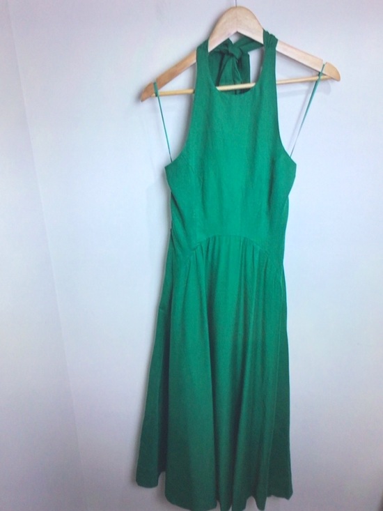 Mint Velvet Dresses & Skirts - Mint Velvet Green Halter Tie-Back Midi Dress